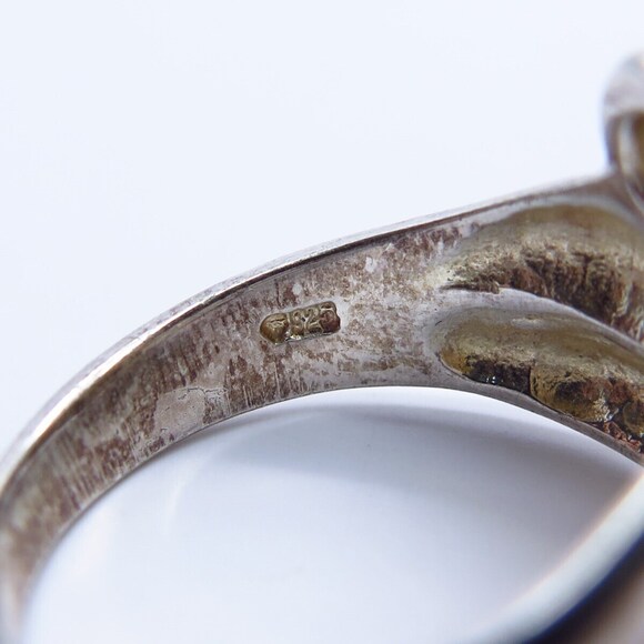 925 Sterling Silver Vintage Ribbed Ring Size 9 1/4 - Picture 7 of 7